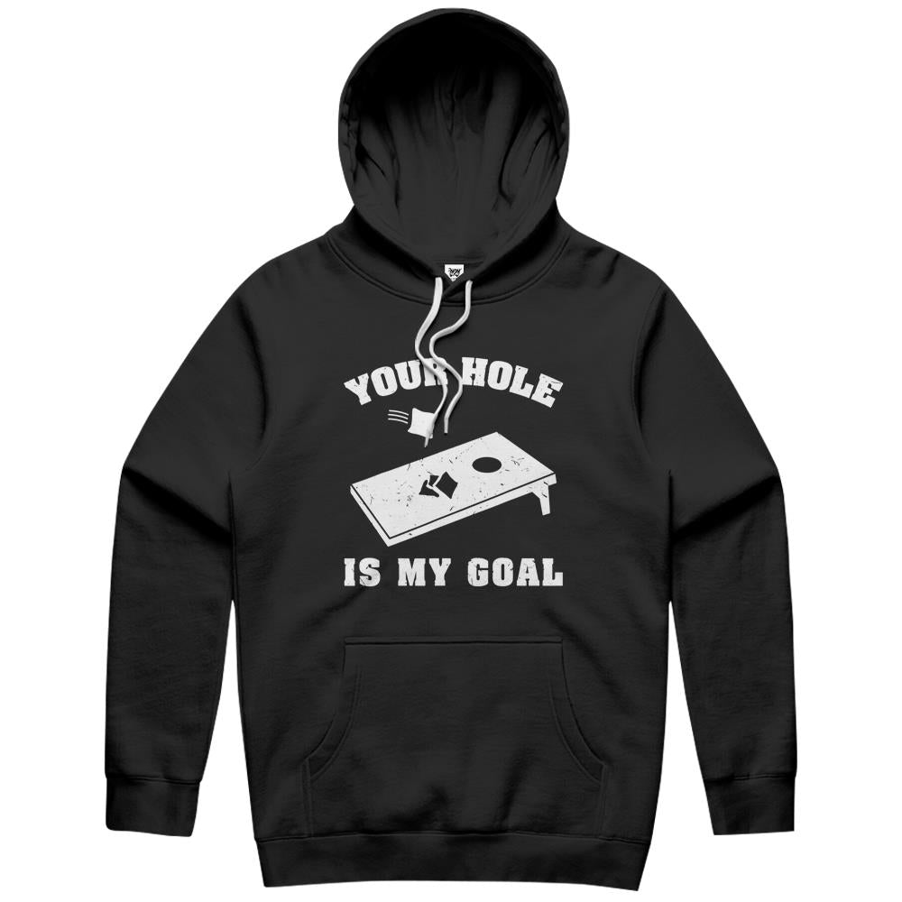 Your Hole Is My Goal Cornhole Team Bean Bag Lover Hoodie