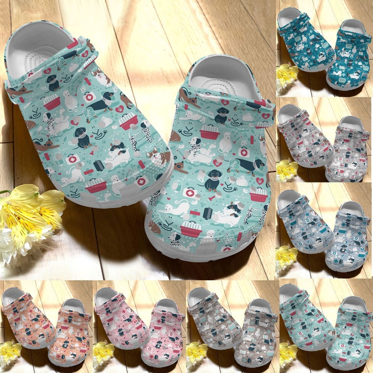 Vet Tech Personalize Clog, Custom Name, Text, Fashion Style For Women, Men, Kid, Print 3D Color Series