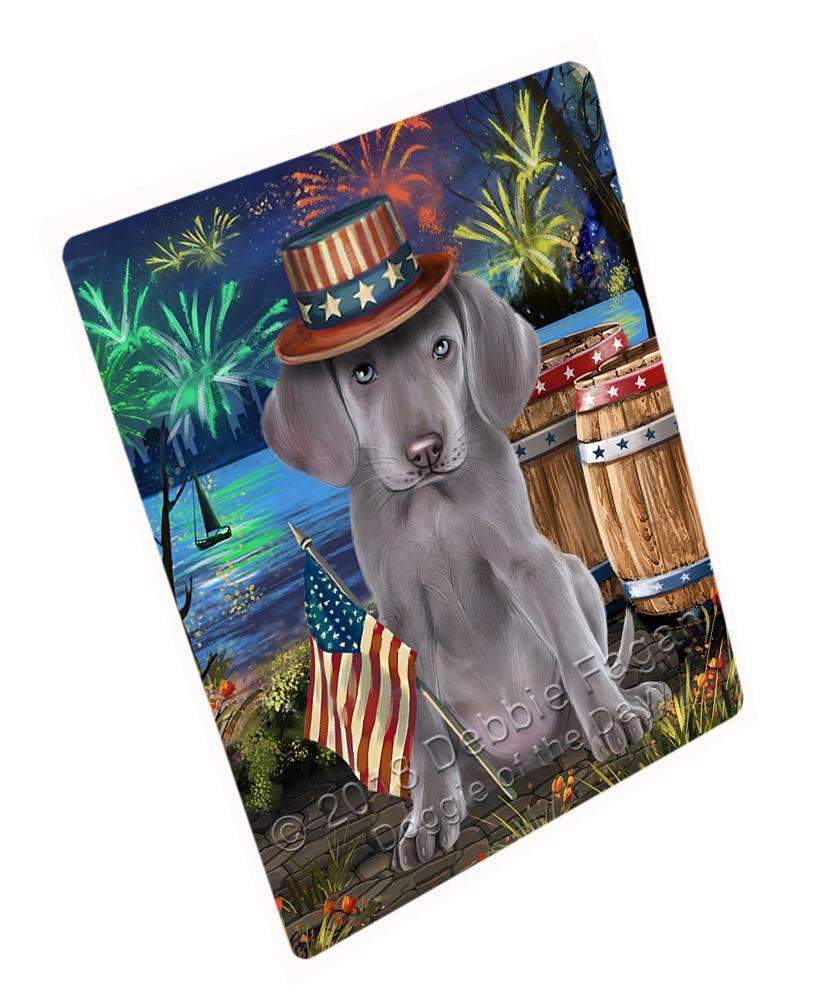 4Th Of July Independence Day Fireworks Weimaraner Dog At The Lake Blanket Blnkt77331