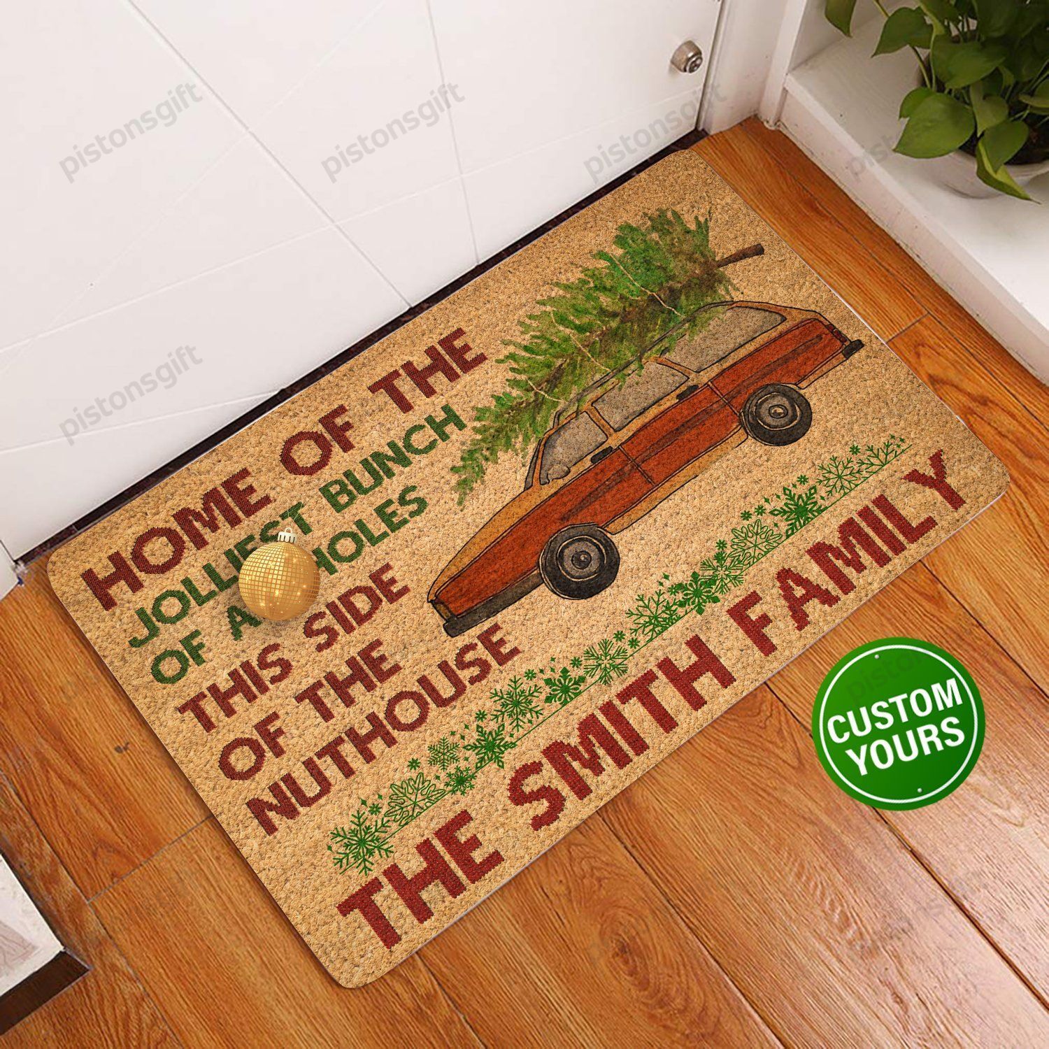 Home Of The Jolliest Brunch Personalized Coir Pattern All Gates All Over Printing Doormat