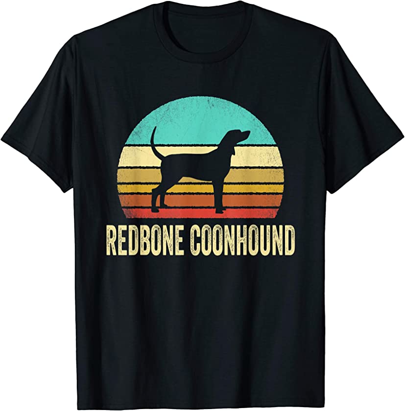 Vintage Redbone Coonhound Shirt Dog Sunset