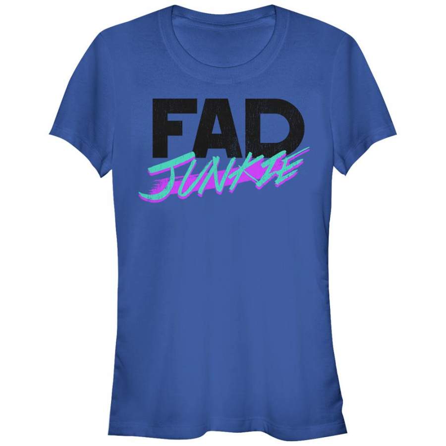 CHIN UP Junior’s Fad Junkie  T Shirt Royal Blue