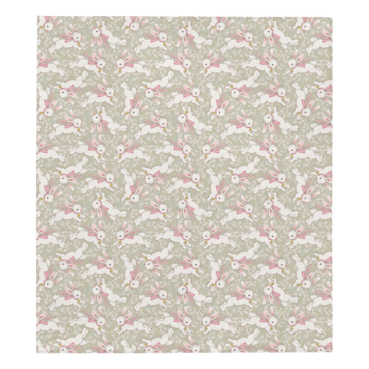 Bunny Pattern Print Design 06 Premium Quilt