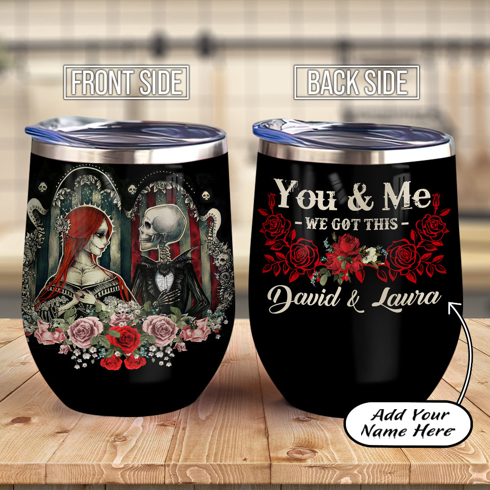 Personalized Married Skull Couple Acaa0907002Z Wine Tumbler
