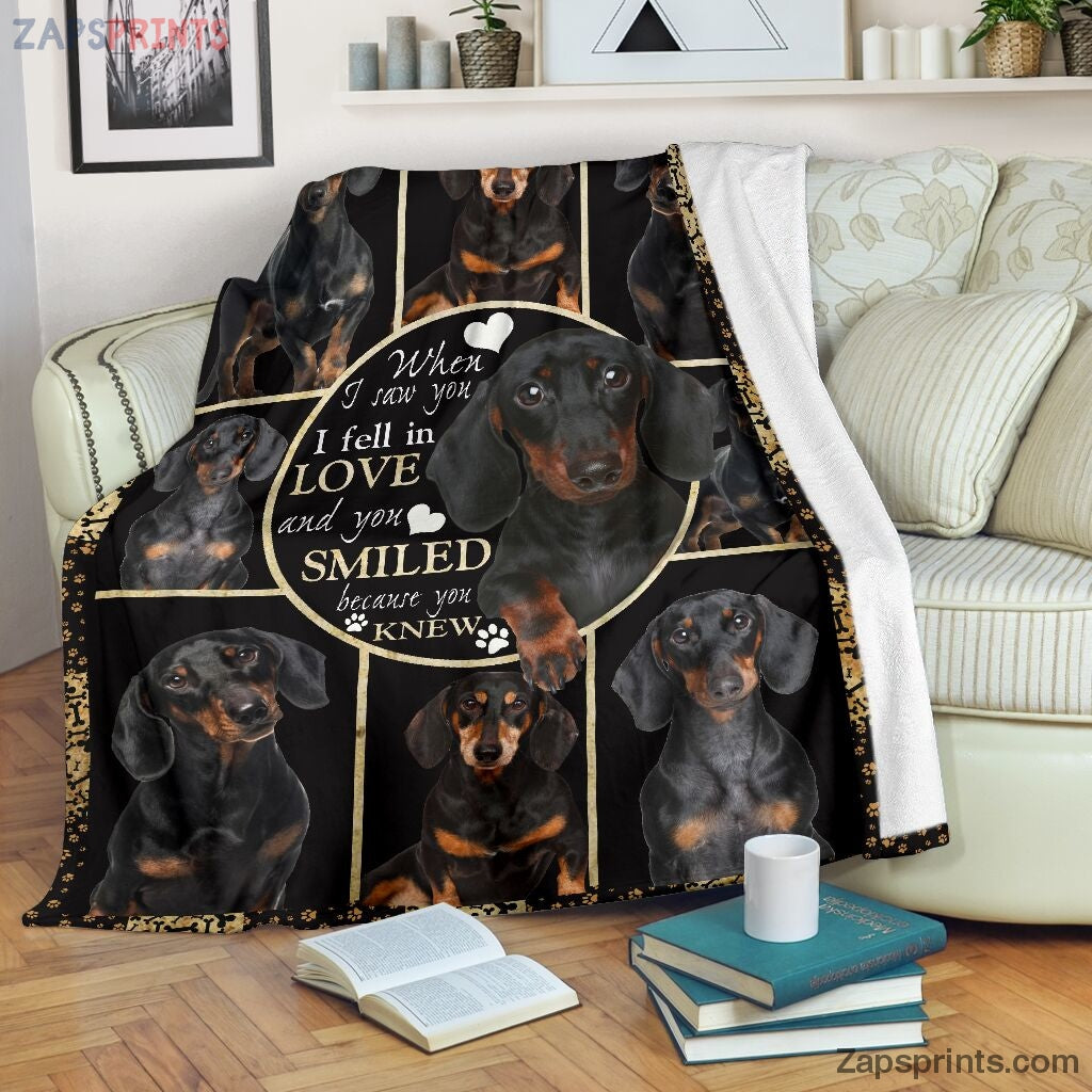 Dachshund When I Saw You I Fell In Love Blanket – Cool Gift Ideas