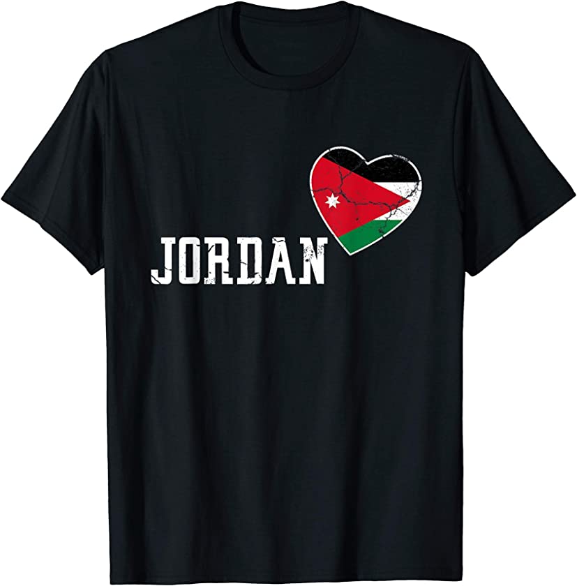 Vintage Jordan Flag Heart Gifts Men Women T-Shirt