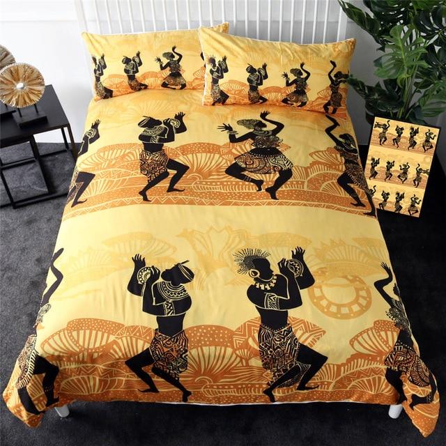 African Dance 3 Pieces Quilted Comforter Set