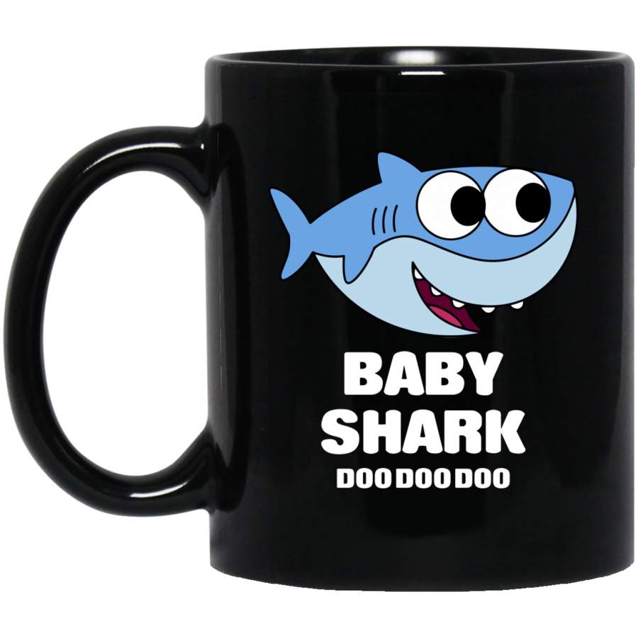 Baby Shark Song Doo doo doo Family Dance for Boy Girl Black Mug Custom Graphic, Saying Quote, slogan, Boy, Girl TeeEver