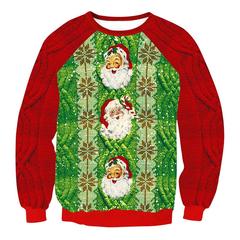 Ugly Christmas Sweater Men Women Merry Christmas Sweaters Pullover Crew Neck Funny Holiday Sweatshirt Couple Xmas Jumper Tops alx