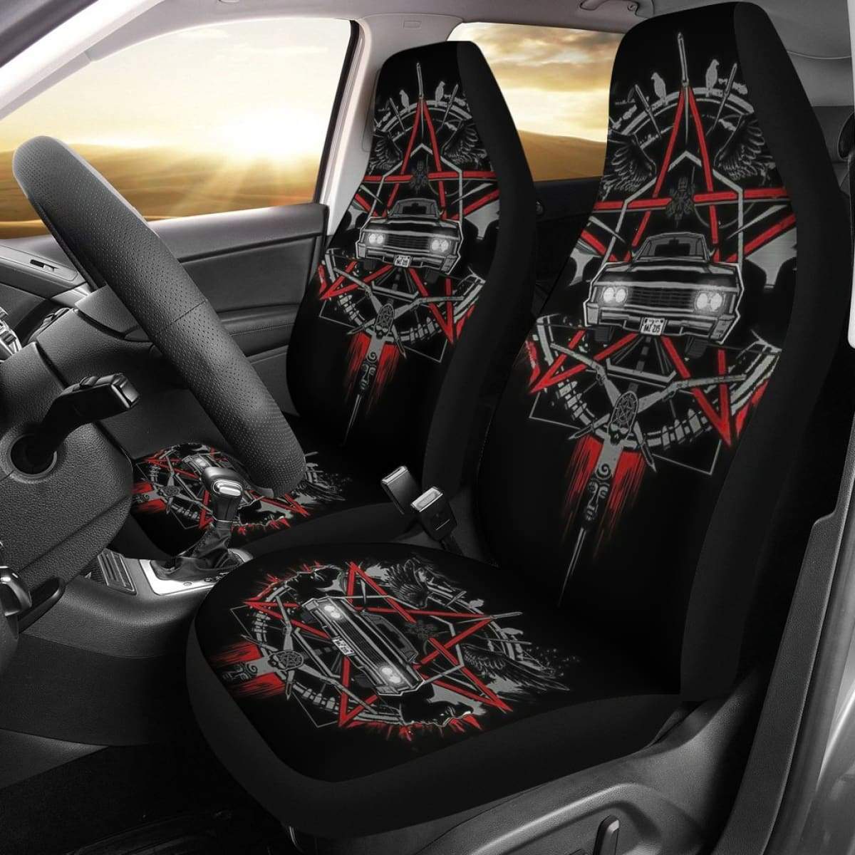 Supernatural Logo Art Car Seat Covers Movie Fan Gift H040320 Universal Fit 225311