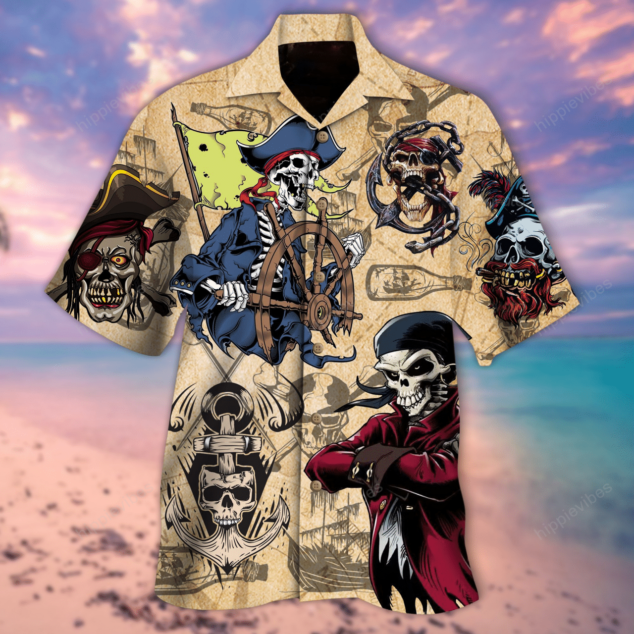 Amazing Pirate Skull Hawaiian Shirt Ha25623