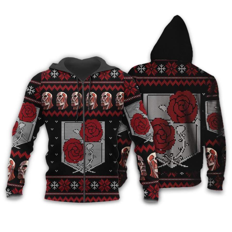 Attack On Titan Shirt Garrison Ugly Christmas Sweater Jacket Costume