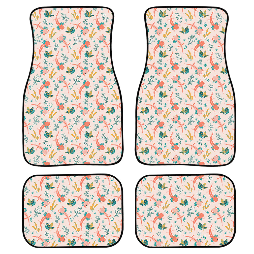 Pastel Axolotl Pattern Print Front And Back Car Floor Mats, Front Car Mat