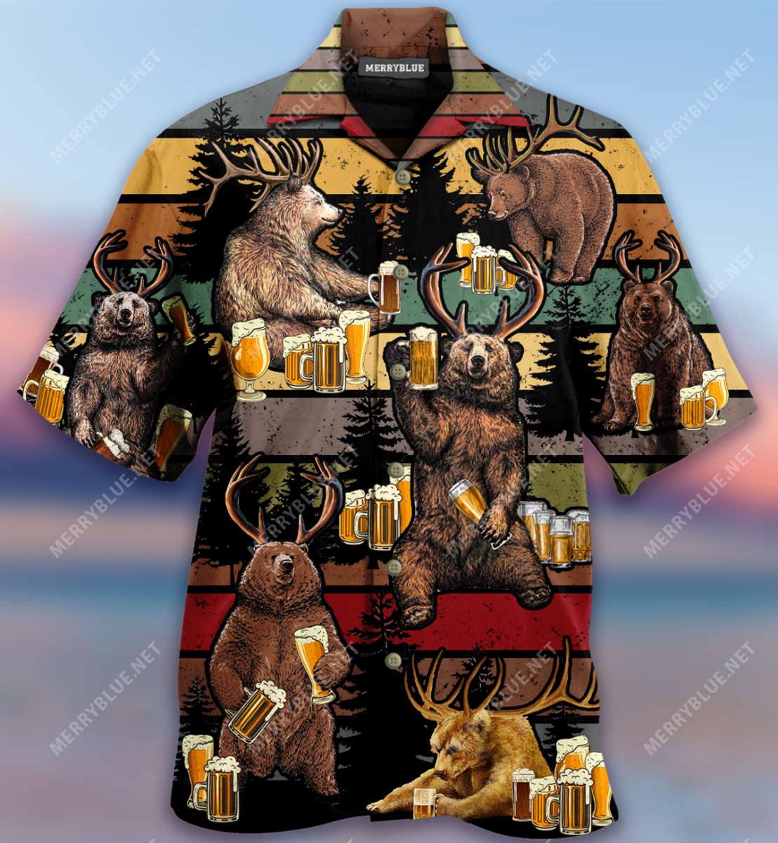 Worst Case Scenario A Deer Bear Kills You Unisex Hawaiian Shirt