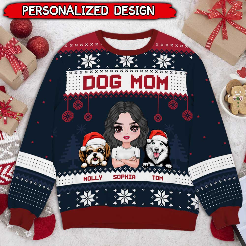 Christmas Cute Puppy Pet Dog Mom Personalized Sweater Nvl11Oct22Tp2