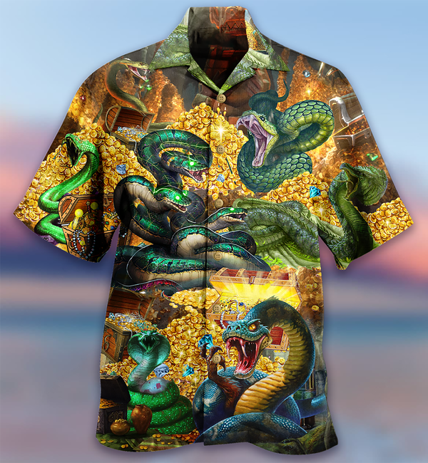 Snake Love Gold Limited Edition Hawaii Shirt Ha51462