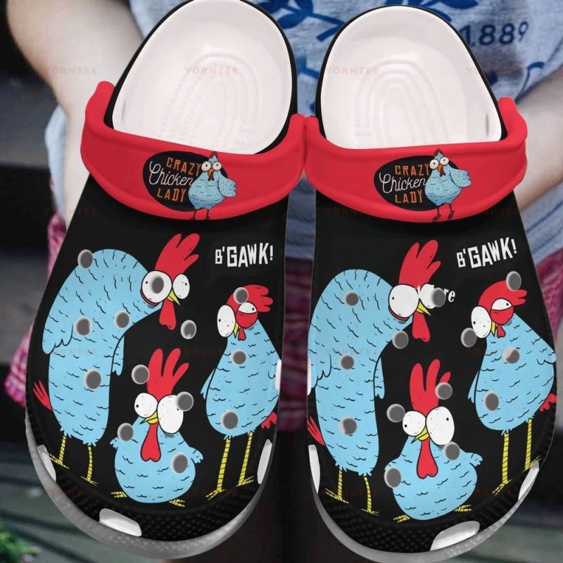 Team Crazy Chicken Lady Gift For Lover Rubber clog Shoes Comfy Footwear