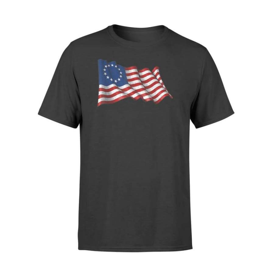 America Betsy Ross Flag 1776 Vintage Distressed – Standard T-shirt