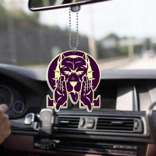 Omega Psi Phi 1911 Omega Dog Que Royal Purple Car Hanging Ornament