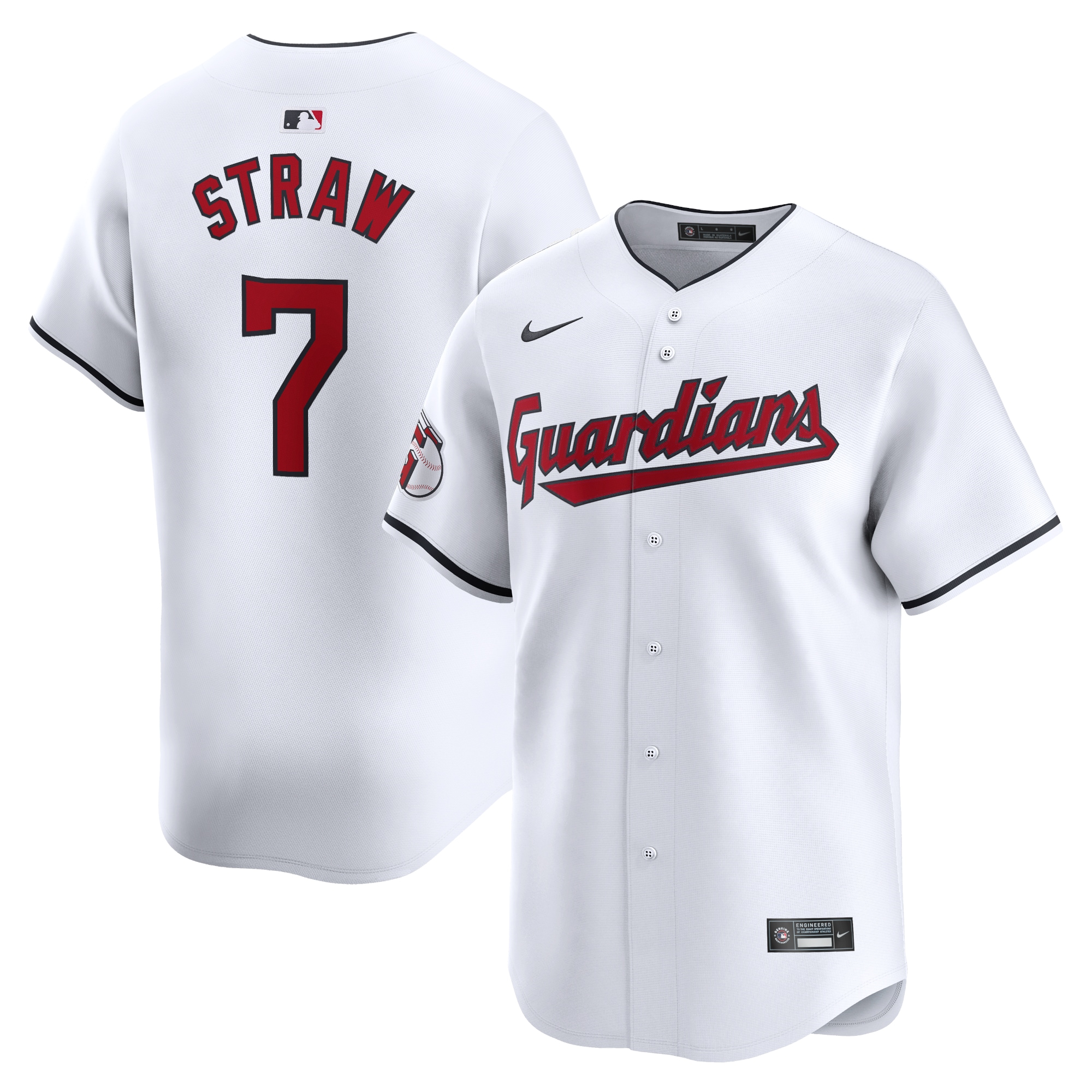 Myles Straw Cleveland Guardians Home Limited Player Jersey – White