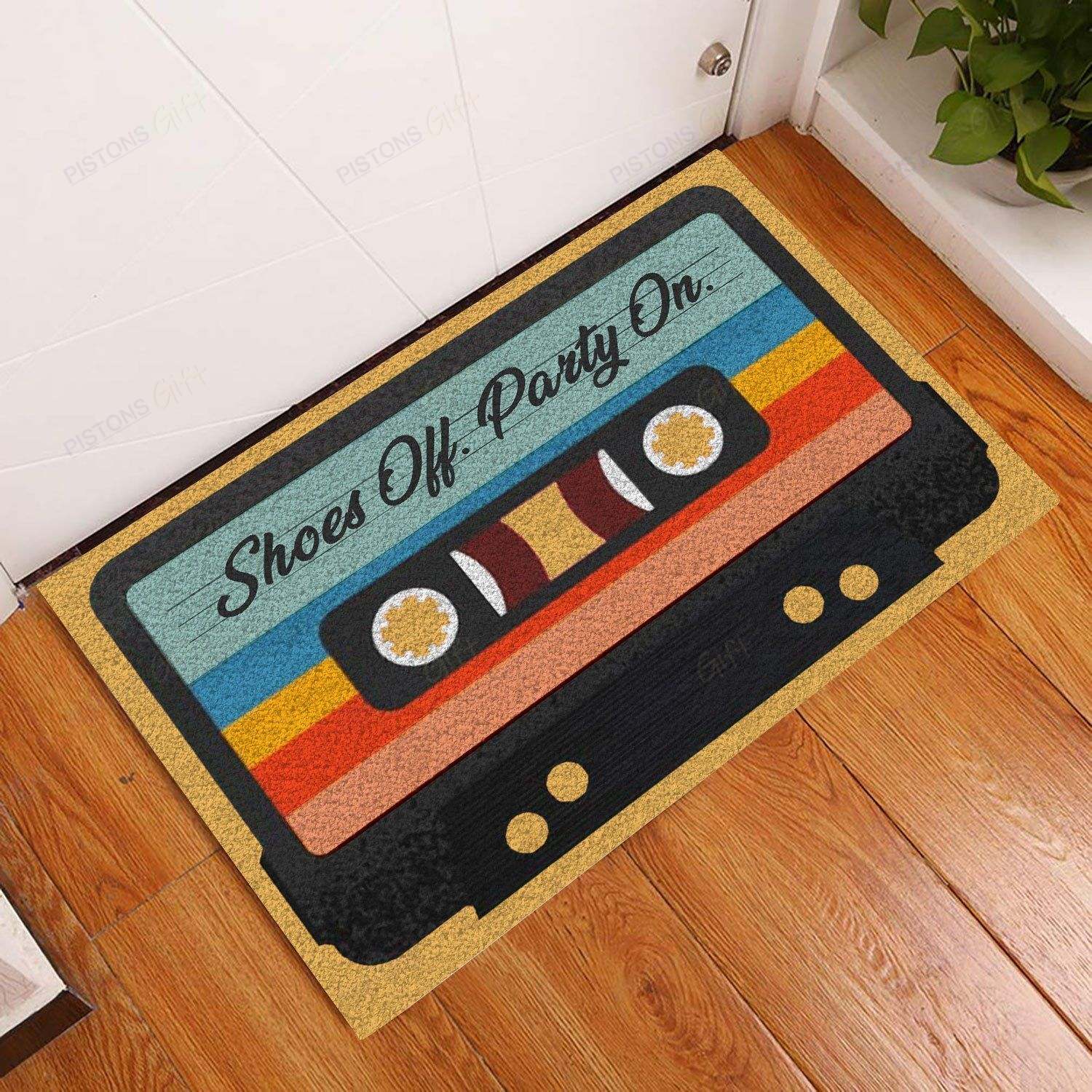 Mixtape Shoes Off Party On Doormat | Welcome Mat