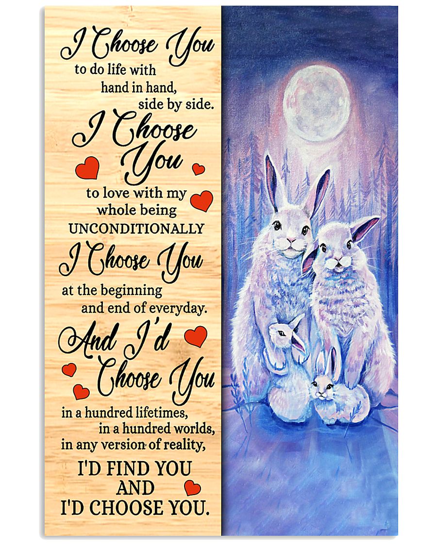 Rabbit I Choose You Poster Poster Print, Canvas Print Wall Art, Canvas Poster Wall Decor