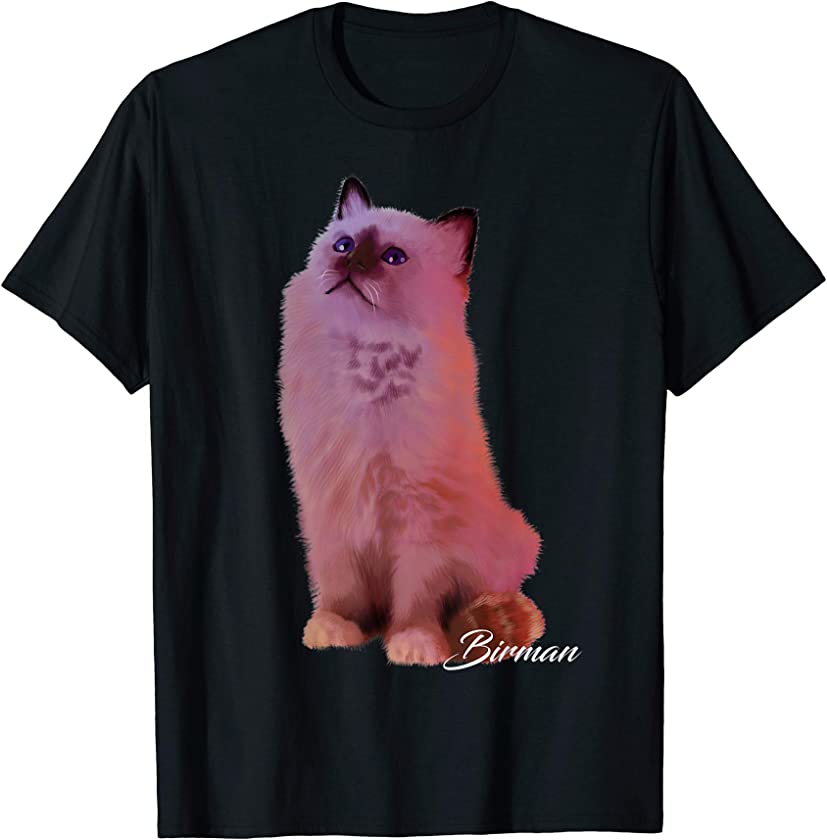 Colorful Birman Cat Funny Kitties Kitten Lover Owner Gift T-Shirt