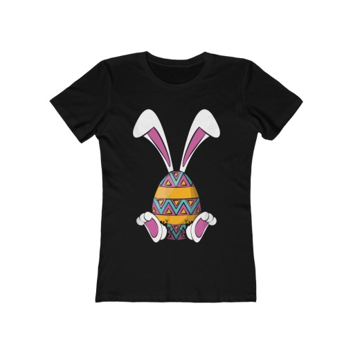 Cute Happy Rabbit Funny Easter Bunny Egg – Women Tee