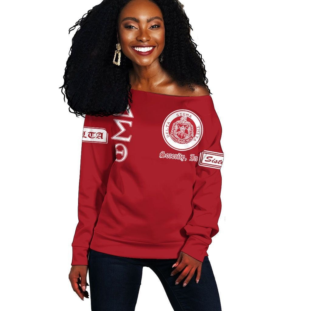 Sorority Sweatshirt – Elephant Delta Sigma Theta Sorority Off Shoulder Sweatshirt