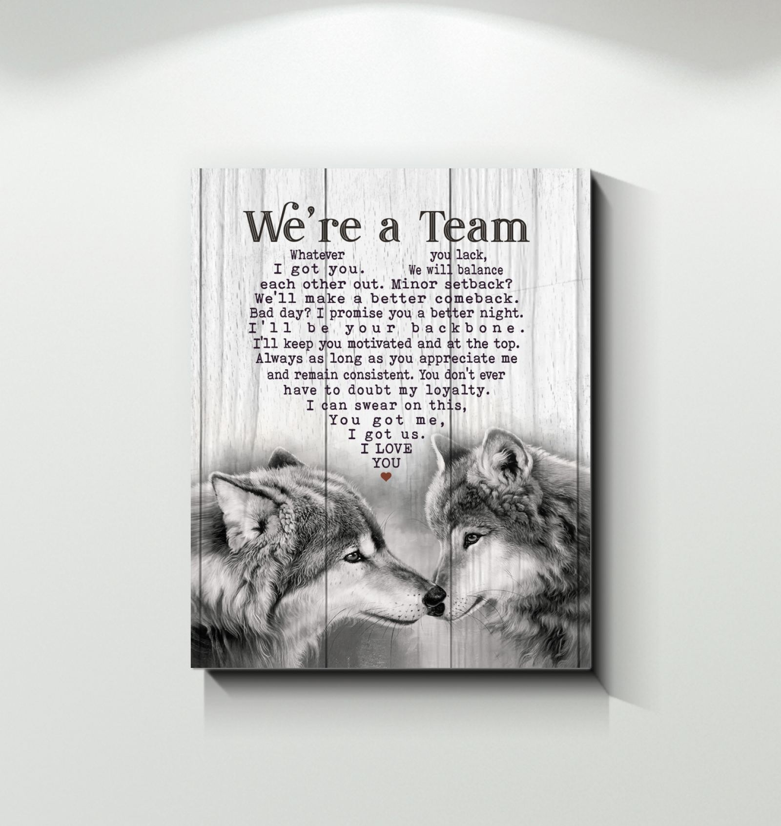 Wolf We’Re A Team Canvas