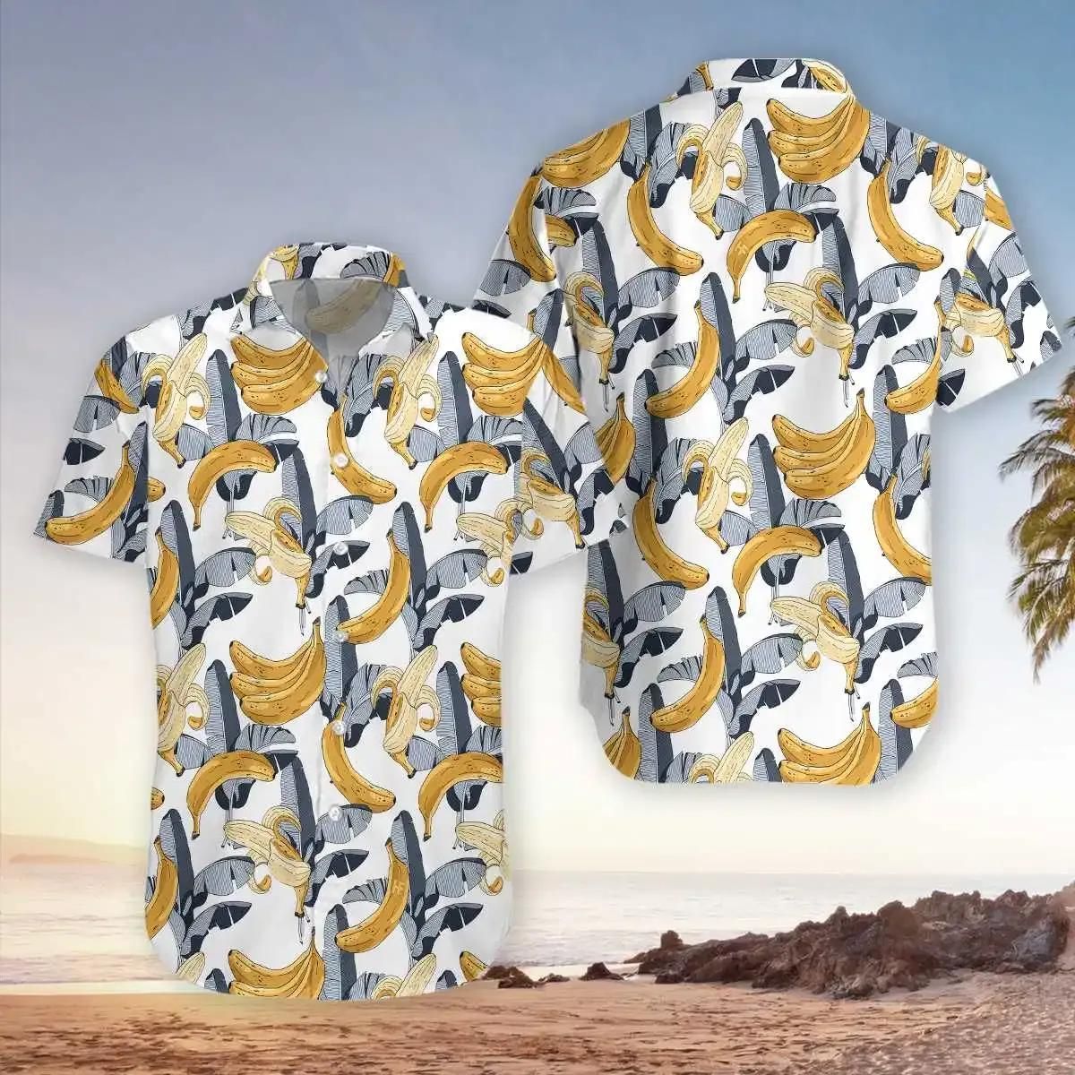 Tropical Banana Aloha Hawaiian Shirt Colorful Short Sleeve Summer Beach Casual Shirt For Men And Women