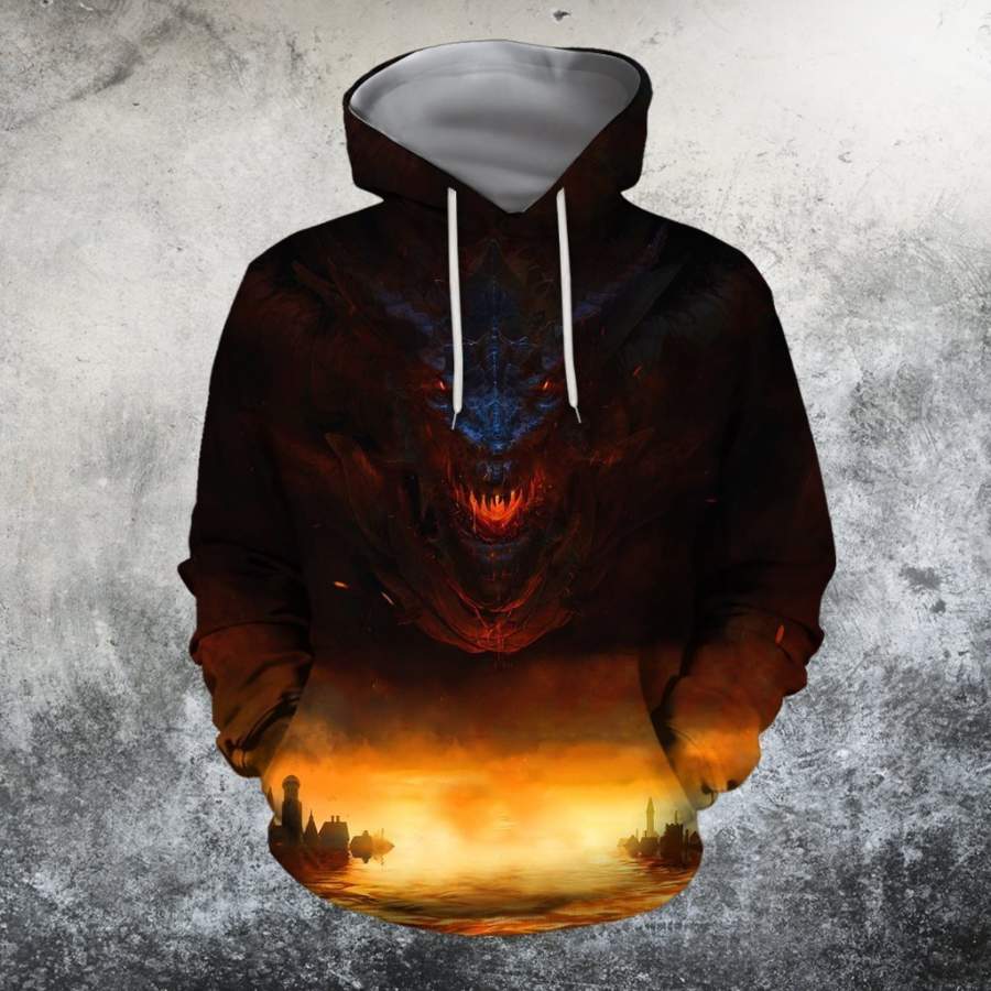 3D All Over Print dragon raja art Hoodie