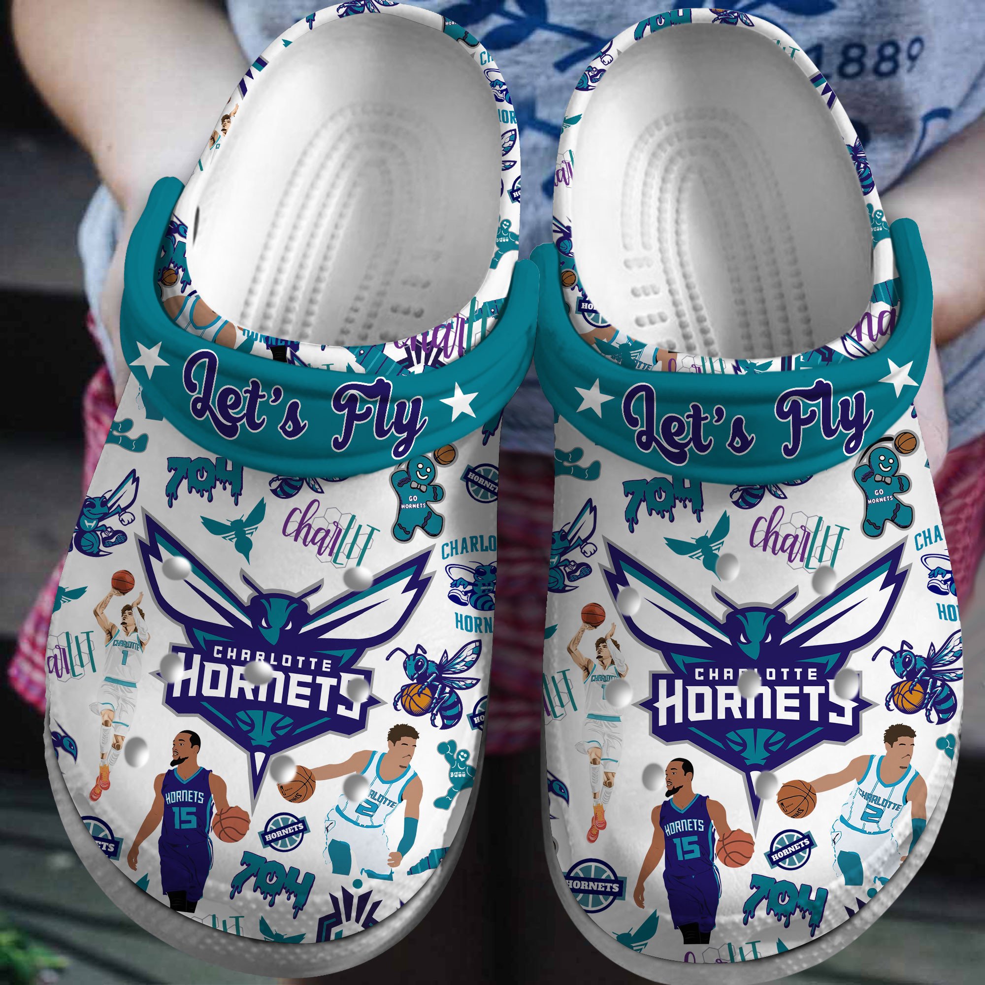 Charlotte Hornets NBA Sport Crocss Crocband Clogs Shoes Comfortable For Men Women and Kids