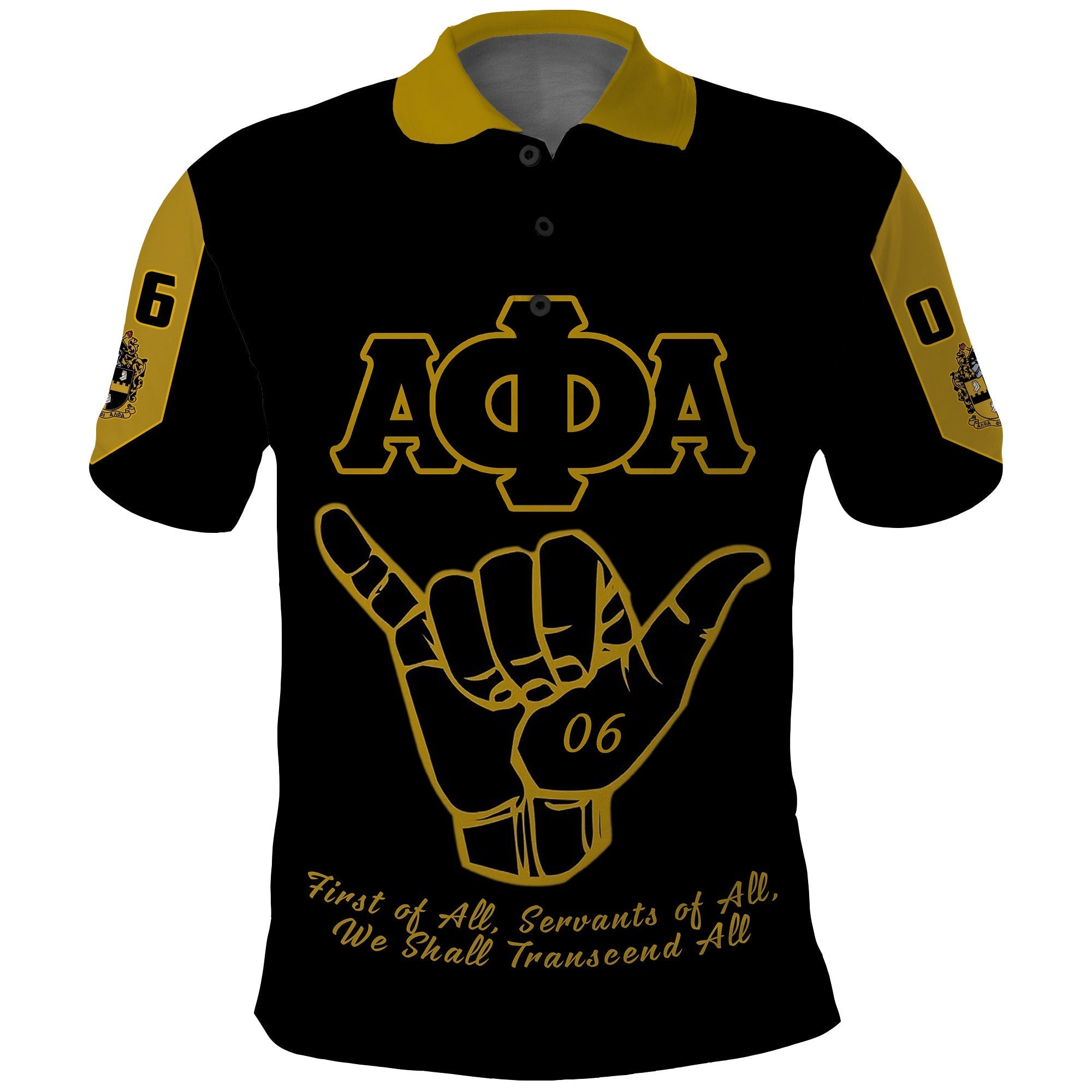 Fraternity Polo – Alpha Phi Alpha Motto Polo Shirt Hand Sign And Great Sphinx