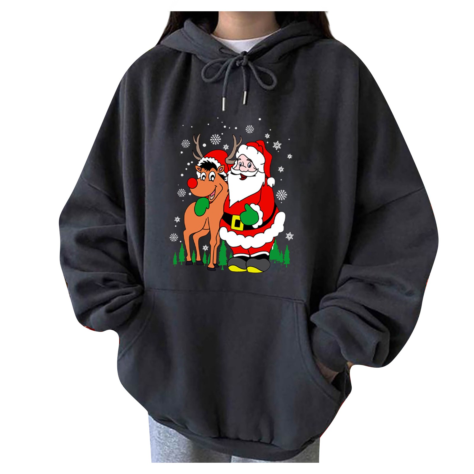 Christmas Snowman Print Women Cropped Hoodies Sweatshirts Kawaii Cute Women Hoodies Pullover Sudaderas Mujer 2022 Y2K Clothes alx