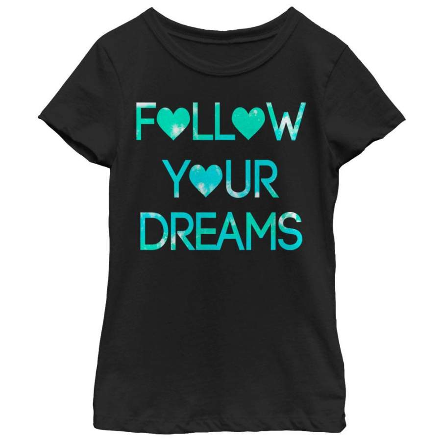 CHIN UP Girl’s Follow Your Dreams  T Shirt Black