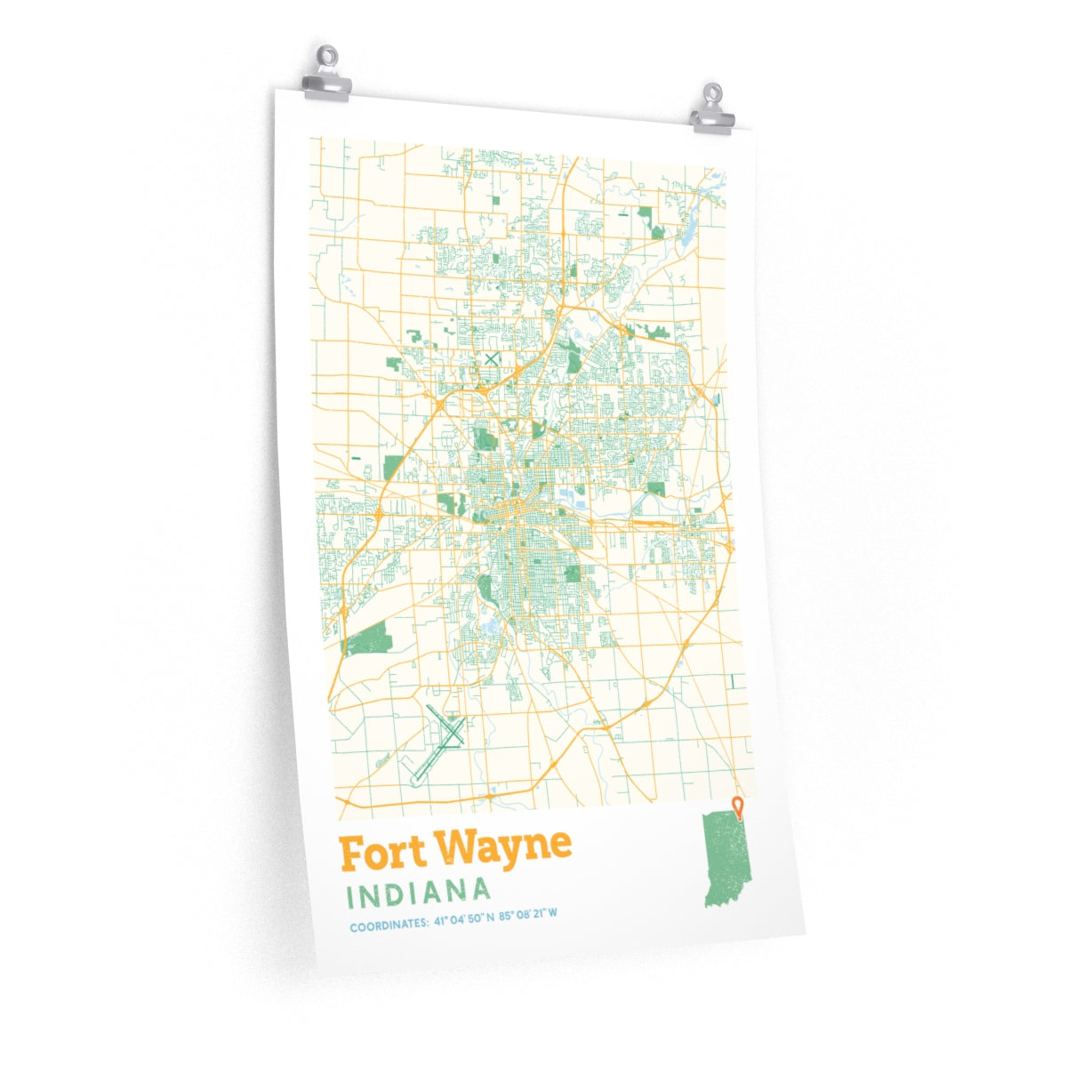 Fort Wayne Indiana City Street Map Poster Poster Art Design   F73af894f5ae912b79dfcb50c77cd06a 