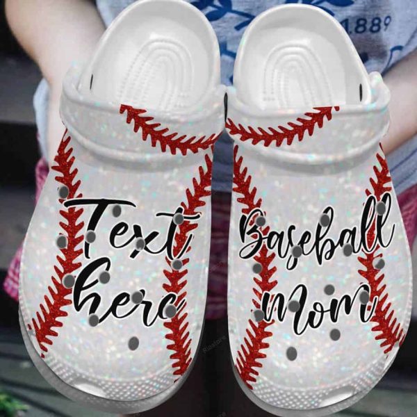 Bling Bling Baseball Vector Shoes Crocss Clog For Batter Girl Baseball Mom Shoes Crocbland Clog For Women Daughter