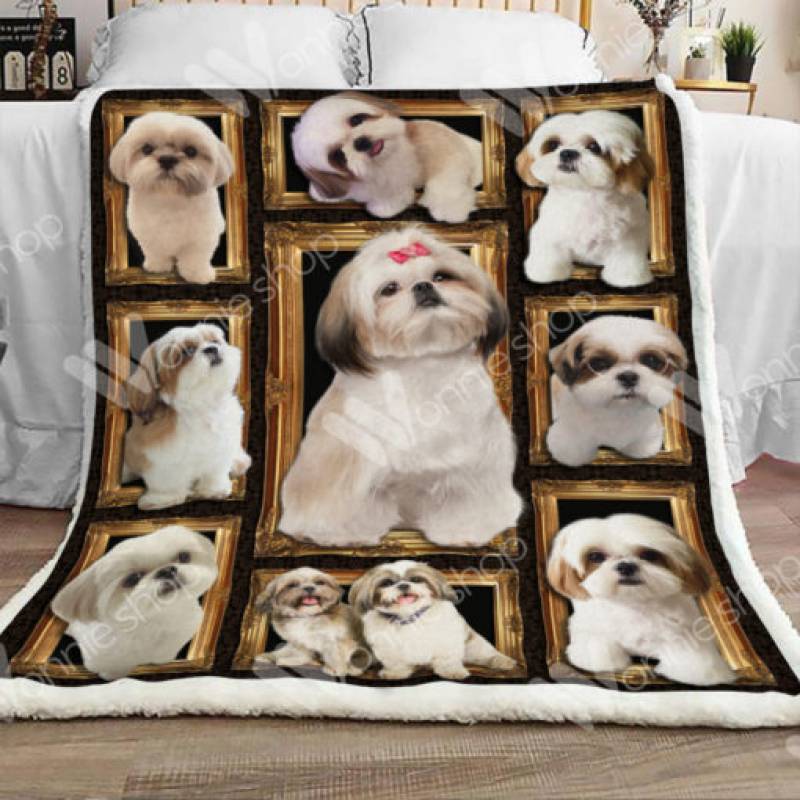 Shih Tzu Dog Sherpa Blanket JR0801 68O57