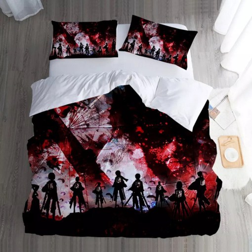 Attack On Titan 12 Duvet Cover Pillowcase Home Decor 3D Bedding Set 5947