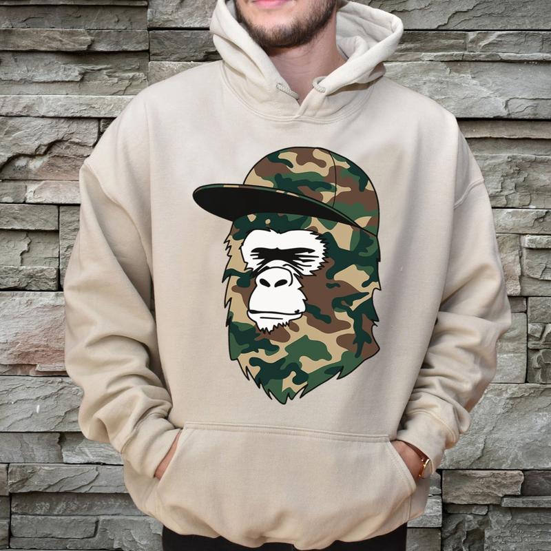 Apppeee Head Wearing Cap Camoflauge Hunting Unisex Hoodie – Sweater – T-shirt, Hunting Dad, Real Men Hunt