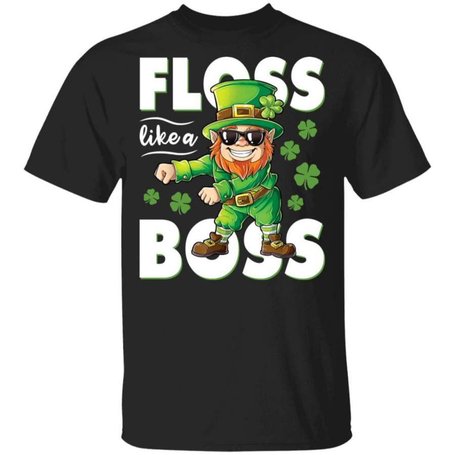 St Patricks Day Leprechaun Floss Like A Boss Funny shirts