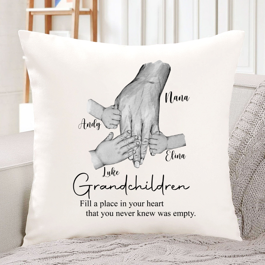 Grandma Grandchildren Fill A Place In Your Heart That You Never Knew Was Empty Pillow