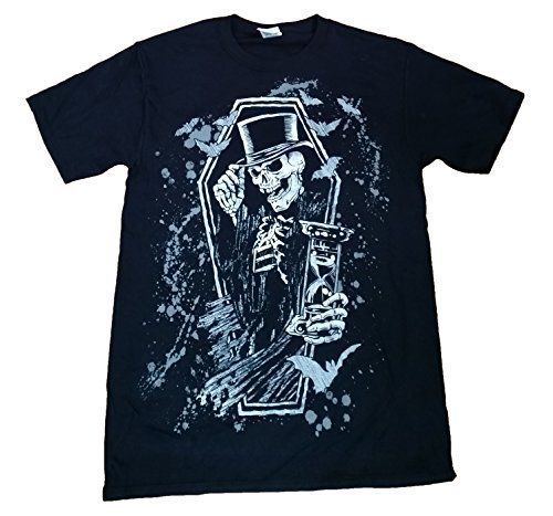 Halloween Skeleton In A Coffin Black Graphic Shirt