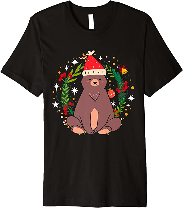 Bear Ugly Christmas Party Celebration Candy Greetings Premium T-Shirt