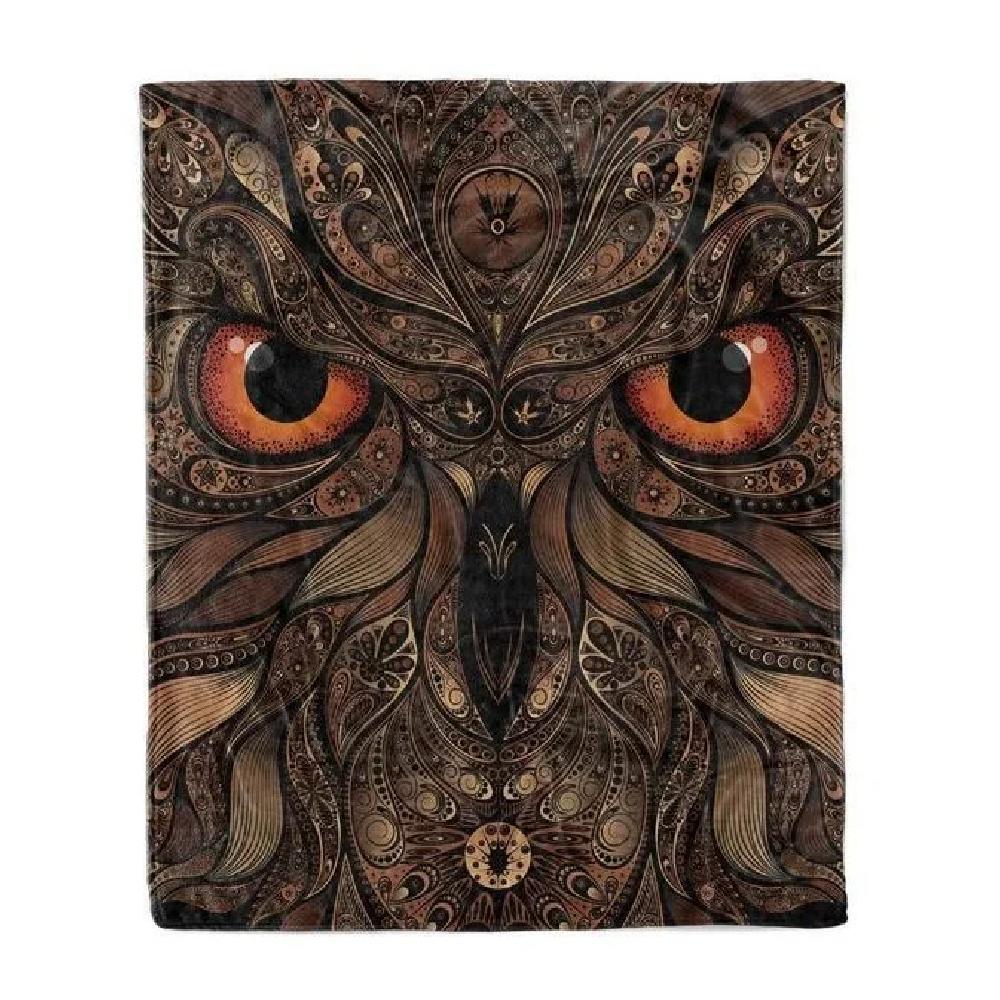 Animal Night Owl Special Gift Fleece Blanket Family Gift Home Decor Bedding Couch Sofa Soft And Comfy Cozy