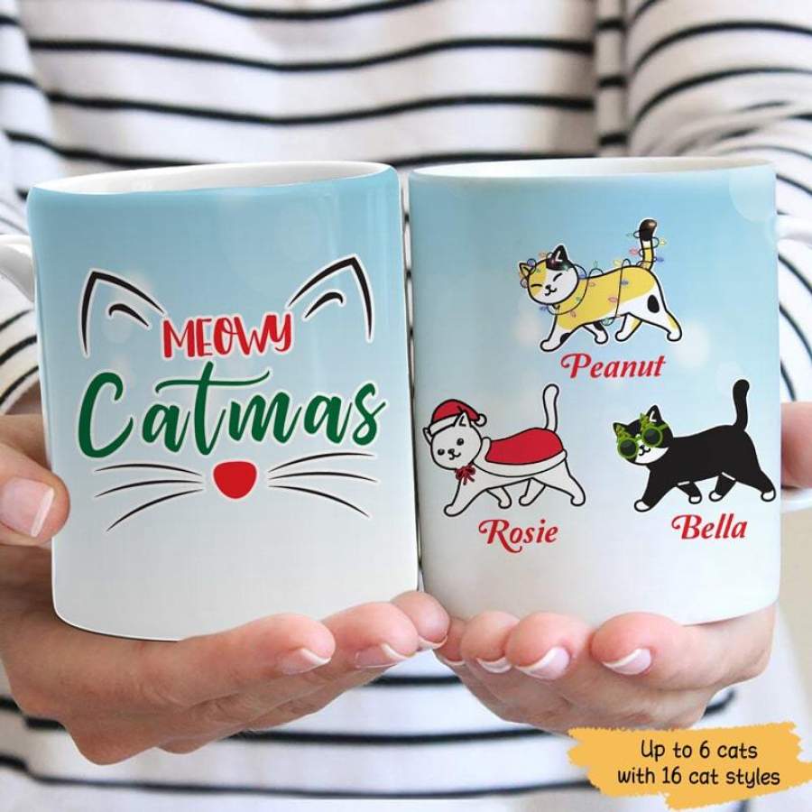 Christmas Cat Meowy Catmas Personalized AOP Mug