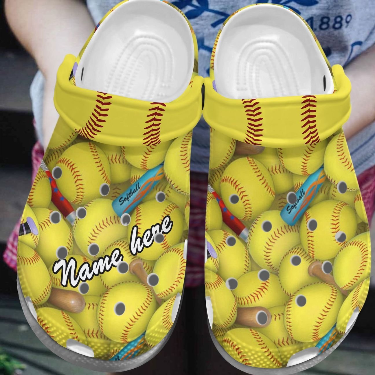 Softball Personalized Clog, Custom Name, Text, Color, Number Fashion Style For Women, Men, Kid, Print 3D P3