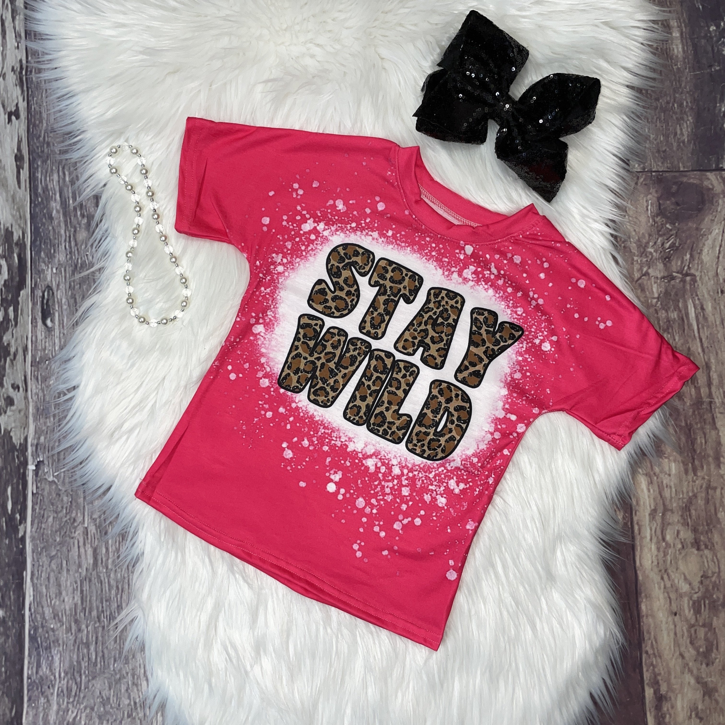 Bleach Splatter T-Shirts – Stay Wild Leopard