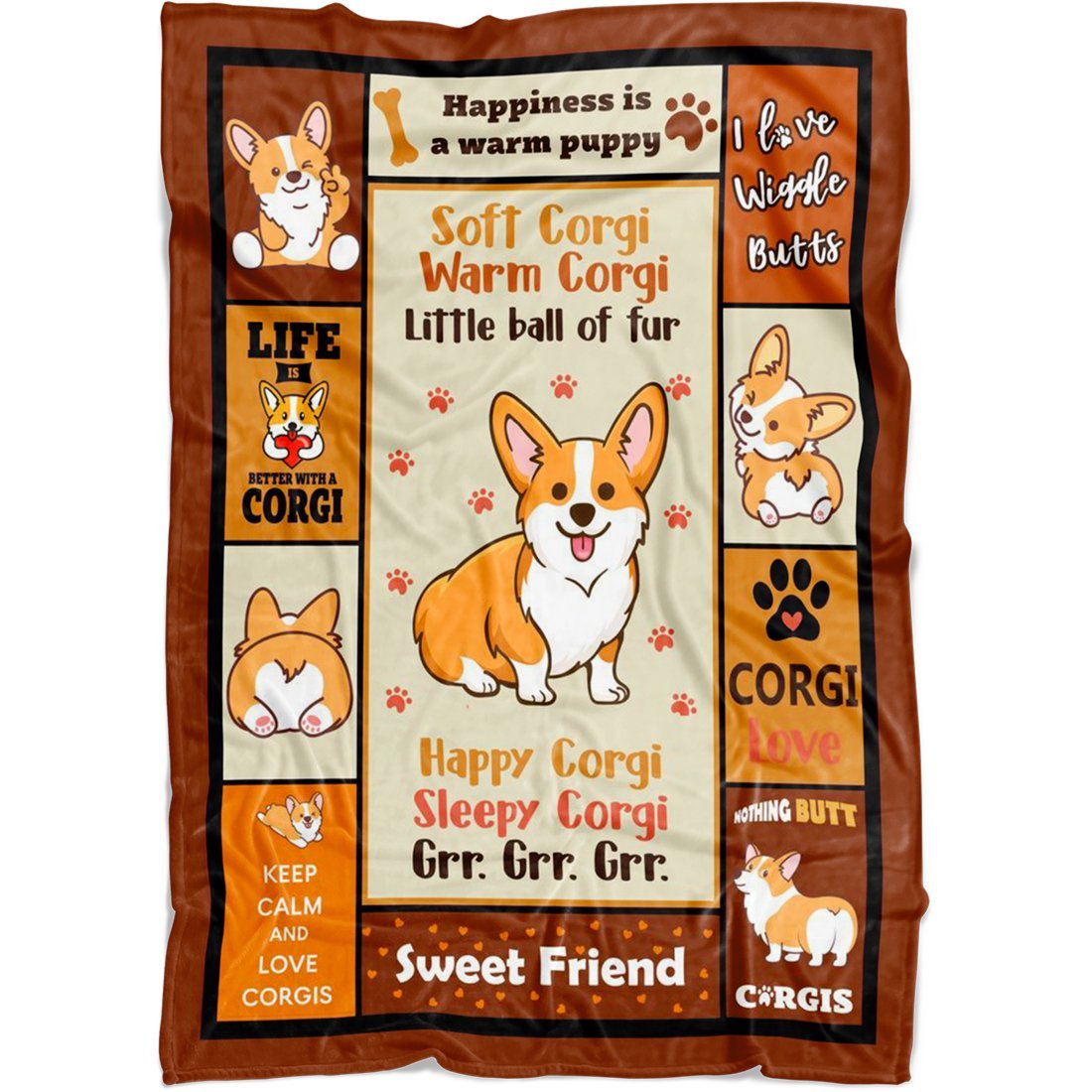 Super Soft Throw Blanket Corgi Little Ball Of Fur Cute Puppy Dog Lover Gifts Kids